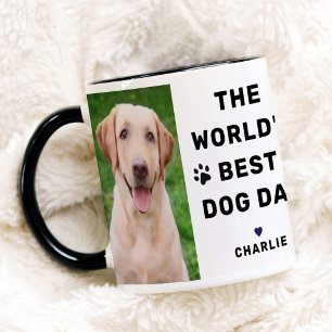 Worlds Best Dog Dad Photo Black Mug