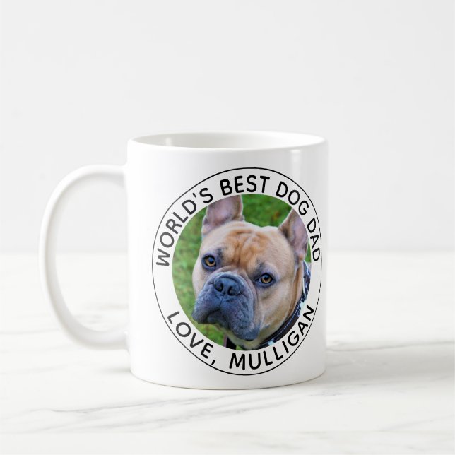Worlds Best Dog Dad Photo Coffee Mug (Left)
