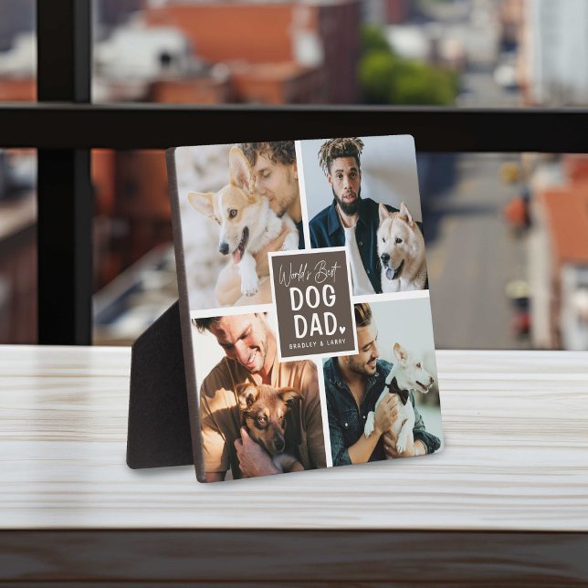 'Worlds Best Dog Dad' Photo Collage Plaque (Creator Uploaded)