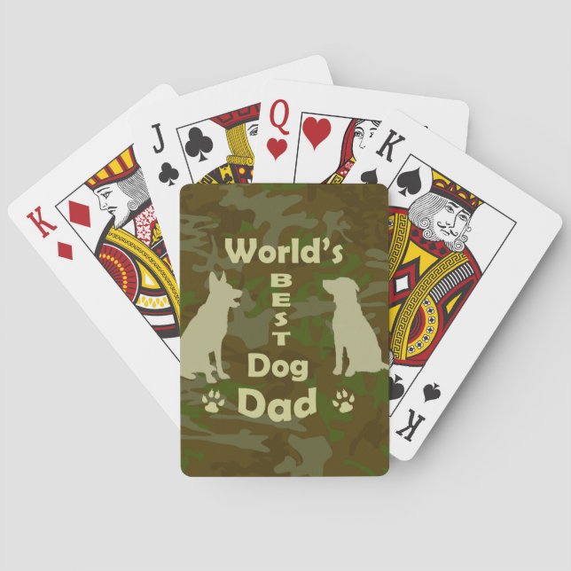 World's Best Dog Dad Playing Cards (Back)