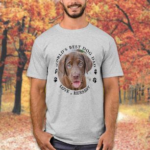 World's Best Dog Dad Puppy Personalised Pet Photo T-Shirt