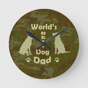 World's Best Dog Dad Round Clock