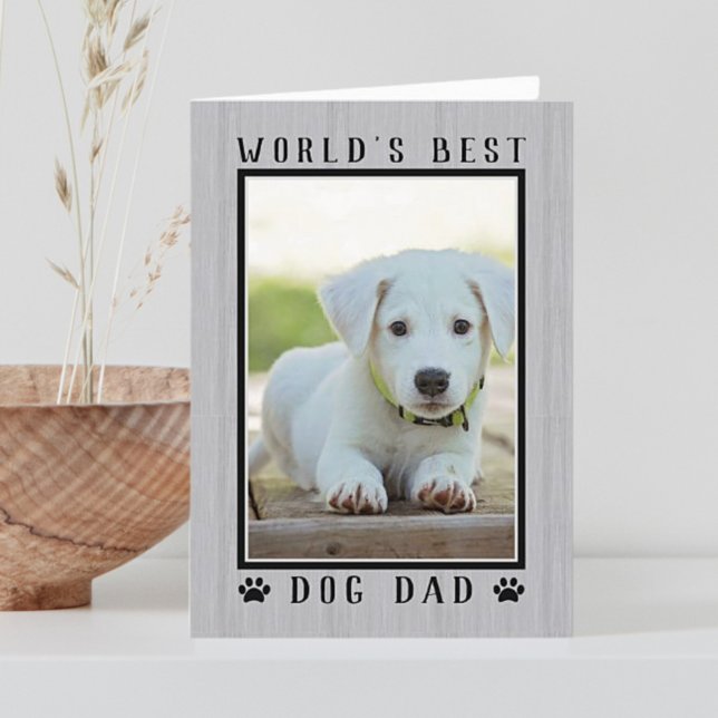 World's Best Dog Dad Rustic Father's Day Photo Card (This cover image doesn't change with your customization.)
