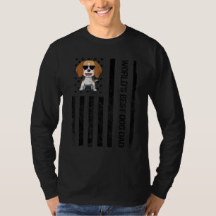 World's Best Dog Dad USA Flag Pet Beagle Owner Fat T-Shirt