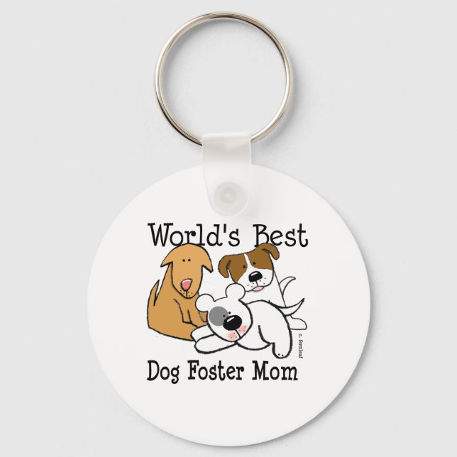 World's Best Dog Foster Mum Key Ring (Front)