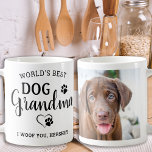 World's Best Dog Grandma Personalised Pet Photo Coffee Mug<br><div class="desc">World's Best Dog Grandma ... Surprise your favourite Dog Grandma this Mother's Day , Christmas or her birthday with this super cute custom pet photo mug. Customise this dog grandma mug with your dog's favourite photo, and name. Great gift from the dog. COPYRIGHT © 2022 Judy Burrows, Black Dog Art...</div>