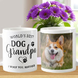 World's Best Dog Grandpa Personalised Pet Photo Coffee Mug<br><div class="desc">World's Best Dog Grandpa ... Surprise your favourite Dog Grandpa this Father's Day , Christmas or his birthday with this super cute custom pet photo mug. Customise this dog grandpa mug with your dog's favourite photo, and name. Great gift from the dog. COPYRIGHT © 2022 Judy Burrows, Black Dog Art...</div>