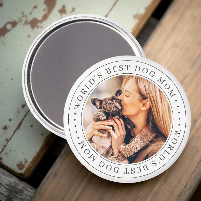 World's Best Dog Mom Classic Simple Photo Magnet (Creator Uploaded)