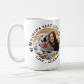 World's Best Dog Mom Paw Prints Pet Photo Coffee Mug (Left)