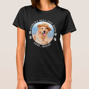 World's Best Dog Mom Personalized Cute Pet Photo T-Shirt