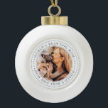 World's Best Dog Mum Classic Simple Photo Ceramic Ball Christmas Ornament<br><div class="desc">This simple and classic design is composed of serif typography and add a custom photo.</div>