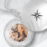 World's Best Dog Mum Classic Simple Photo Locket Necklace<br><div class="desc">This simple and classic design is composed of serif typography and add a custom photo.</div>