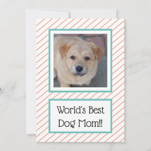 World's Best Dog Mum Coral Striped