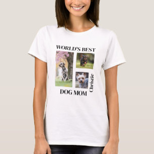 World's Best Dog Mum Custom Name Gift T-Shirt