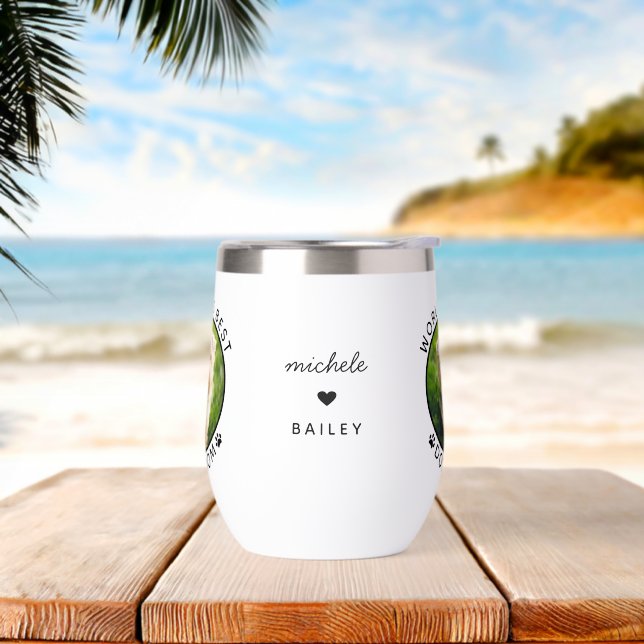 World's Best Dog Mum Custom Pet Name Photo (Beach)