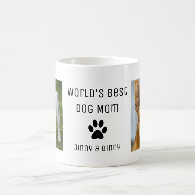 World's Best Dog Mum, Custom Photo And Name, Coffe Coffee Mug (Center)