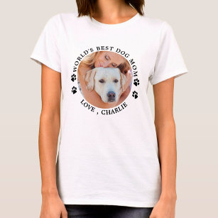 World's Best Dog Mum Cute Personalised Pet Photo T-Shirt