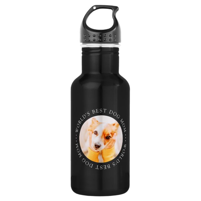 World's Best Dog Mum Elegant Simple Custom Photo 532 Ml Water Bottle (Front)