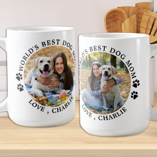 World's Best Dog Mum Paw Prints Pet Photo Coffee Mug