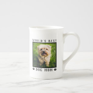 World's Best Dog Mum Paw Prints Pet Photo Frame Bone China Mug