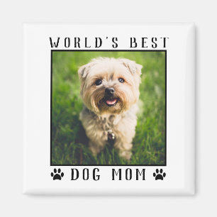 World's Best Dog Mum Paw Prints Photo Frame Magnet