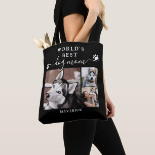 Worlds Best Dog Mum Paw Prints Script 3 Photo Tote Bag