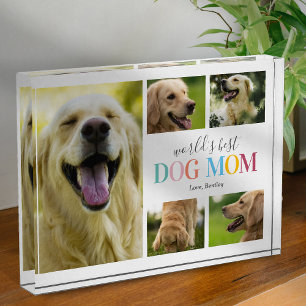 World's Best Dog Mum Photo Collage Block