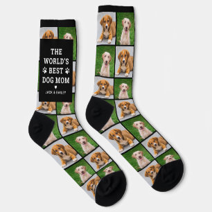 Worlds Best Dog Mum Photo Collage Socks
