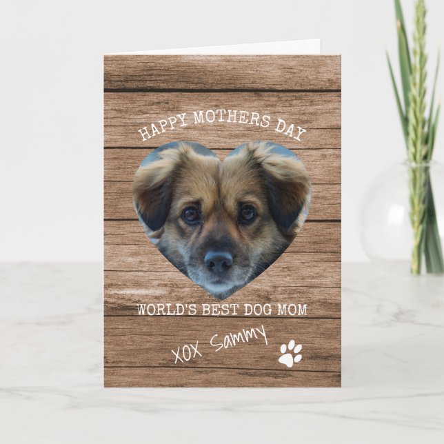 World's Best Dog Mum Photo Mothers Day Holiday Card (Front)
