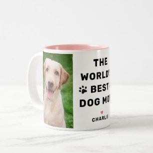 Worlds Best Dog Mum Photo Paw Print Two-Tone Coffee Mug