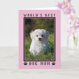 World's Best Dog Mum Pink Mother's Day Photo Card