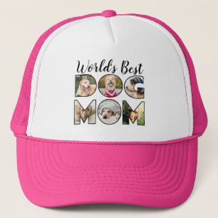 World's Best Dog Mum Quote 6 Photo Collage Trucker Hat