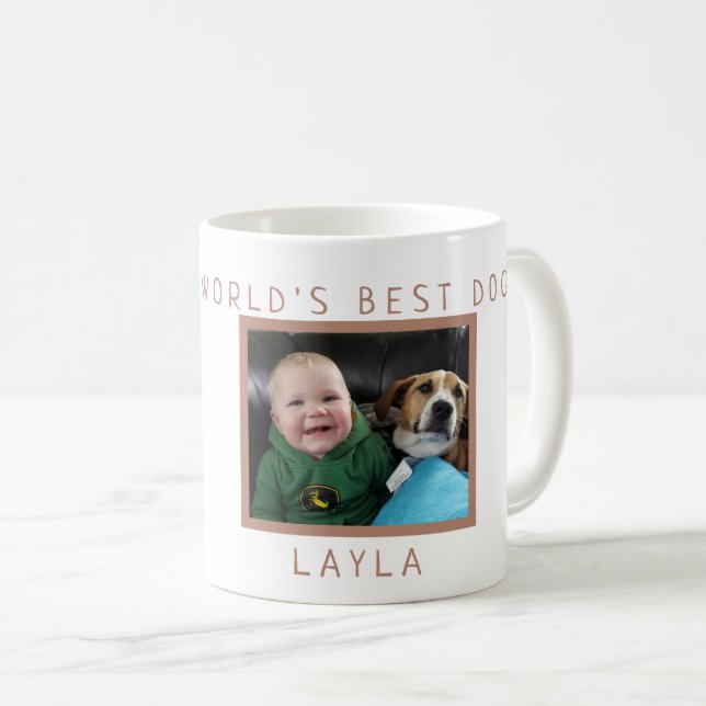 World's Best Dog Personalised with Photo and Name Coffee Mug (Front Right)