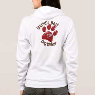 Worlds Best Dog Walker Pet Paw Print Puppy Hoodie