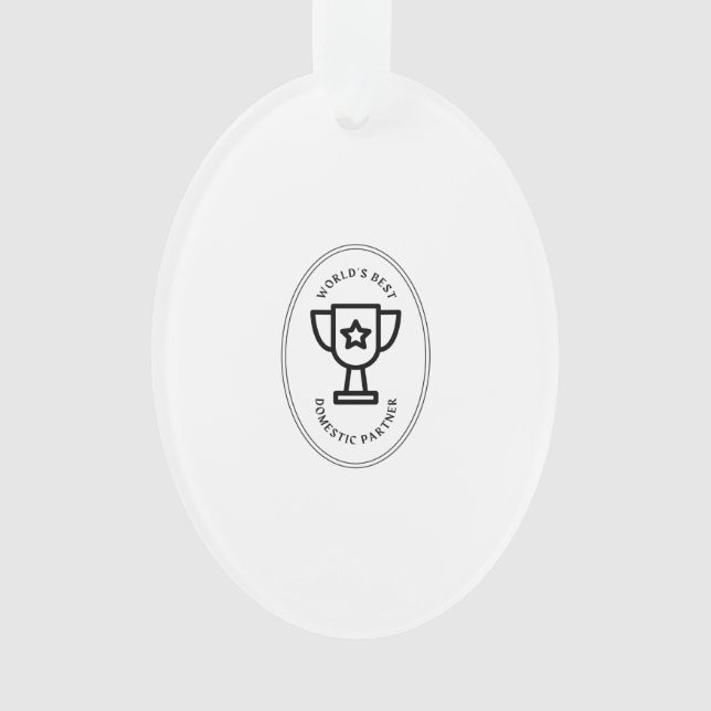 World's best Domestic partner Ornament (Front)