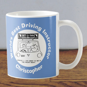World's Best Driving Instructor Fun Cartoon Coffee Mug