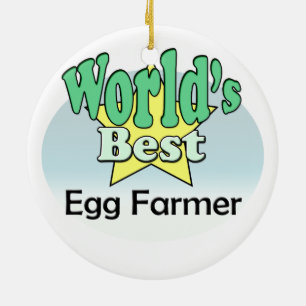 World's best Egg Farmer Ceramic Tree Decoration