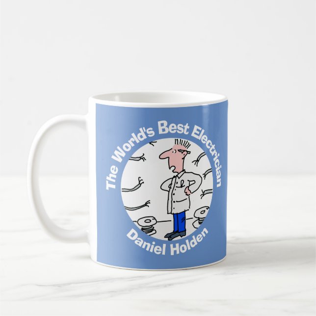 World's Best Electrician to Personalise Coffee Mug (Left)