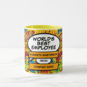 World's Best Employee Ever Fun Comic Book Mug