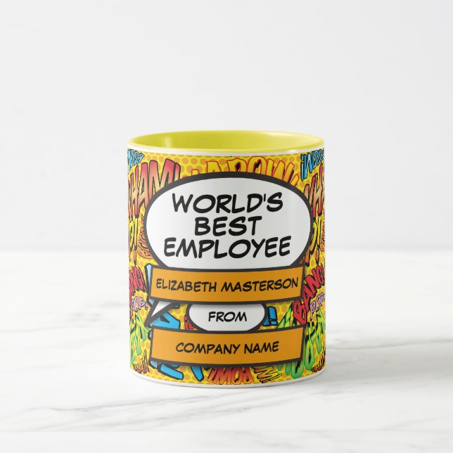 World's Best Employee Ever Fun Comic Book Mug (Center)