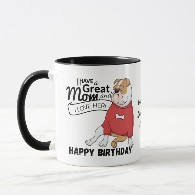 World's BEST ENGLISH BULLDOG MOM Personalised Mug (Left)