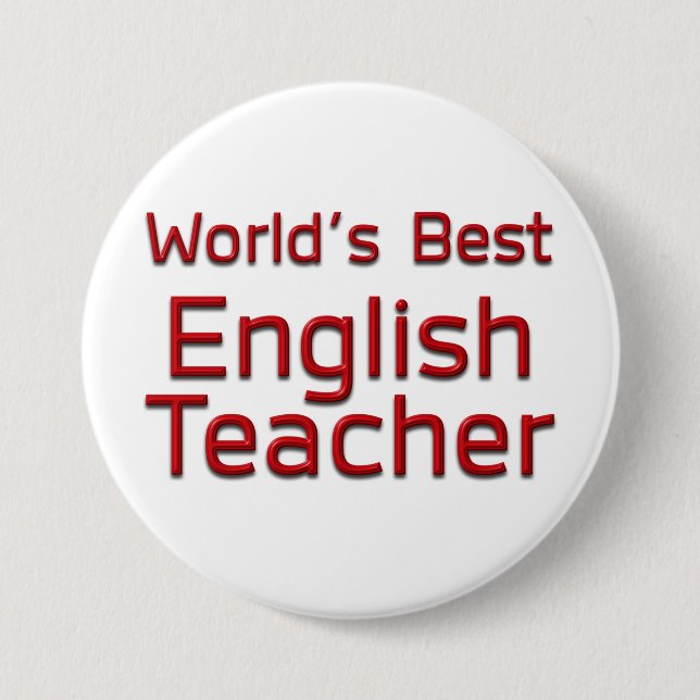 World's Best English Teacher 7.5 Cm Round Badge (Front)