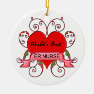 World's Best ER Nurse Ceramic Tree Decoration