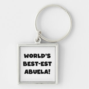 World's Best-est Abuela Black and White Gifts Key Ring