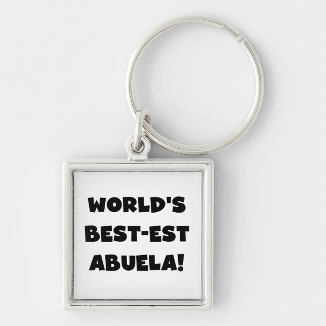 World's Best-est Abuela Black and White Gifts Key Ring (Front)