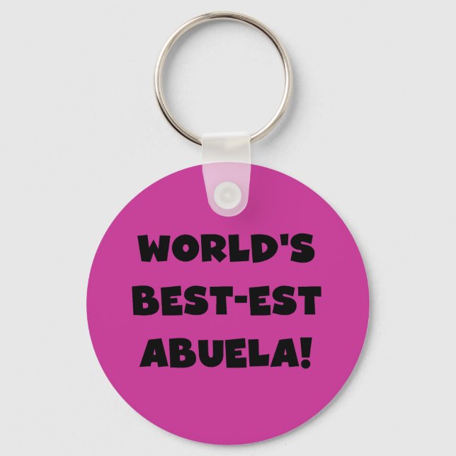 World's Best-est Abuela Black and White Gifts Key Ring (Front)
