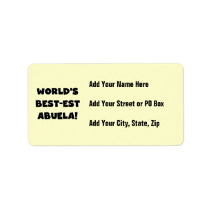 World's Best-est Abuela Black and White Gifts Label