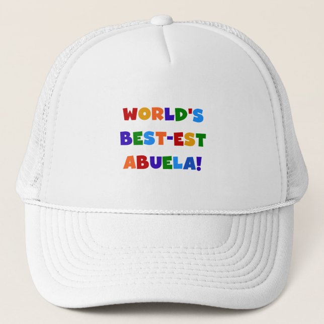 World's Best-est Abuela Bright Colours Tshirts Trucker Hat (Front)
