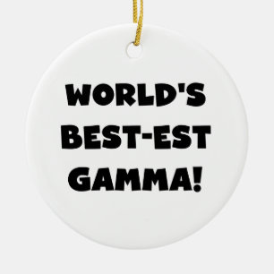 World's Best-est Gamma Black and White Ceramic Tree Decoration