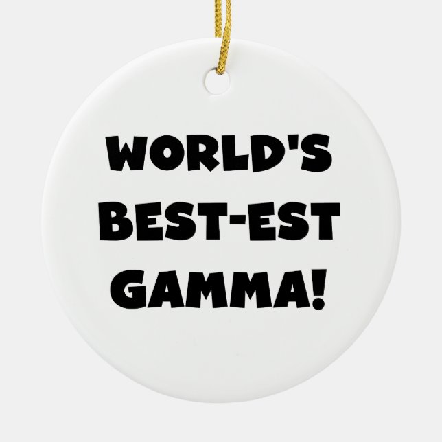 World's Best-est Gamma Black and White Ceramic Tree Decoration (Front)